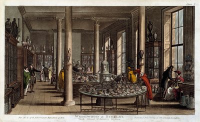 Vnitřní pohled na porcelánku Wedgwood v Londýně Litografie od R. Ackermanna od Rudolph Ackermann