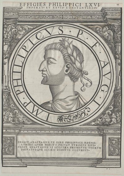 Východořímský císař Philippikos Bardanes (tisk) od Rudolph Wyssenbach