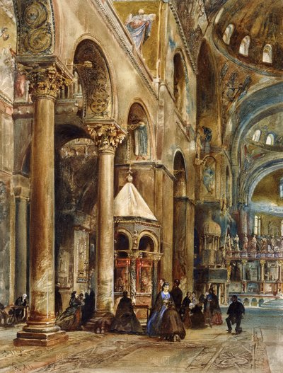 Interiér baziliky di San Marco, Benátky, 1884 od Rudolf von Alt