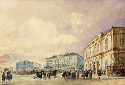 Jižní nádraží, Vídeň; Jižní nádraží, Vídeň, 1852 od Rudolf von Alt