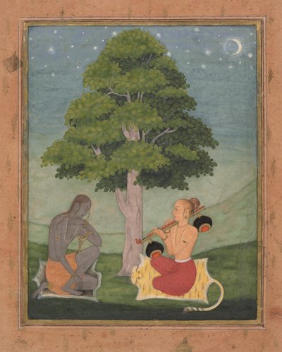 Kedar Ragini: Folio ze série ragamala Garland of Musical Modes, ca. 1690-95. od Ruknuddin