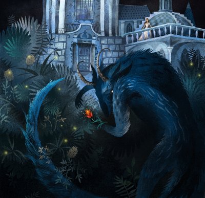 Kráska a zvíře, 2014 (Kombinovaná technika) od Runa Anastasiya Rudaya