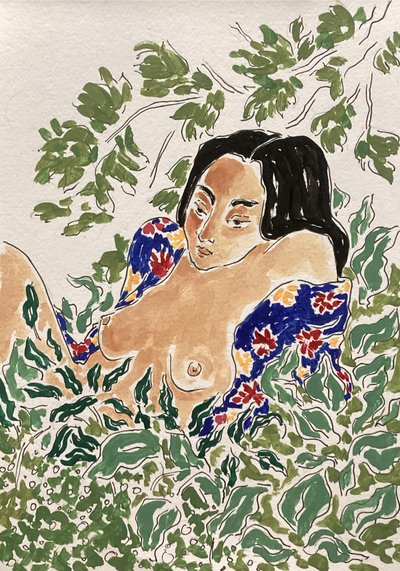 Žena v listí od Rushati Chowdhury