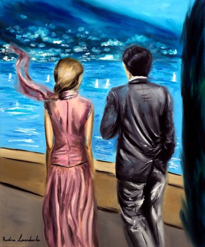 Procházka u jezera Como, 2025 (olej na plátně) od Ruslana Levandovska