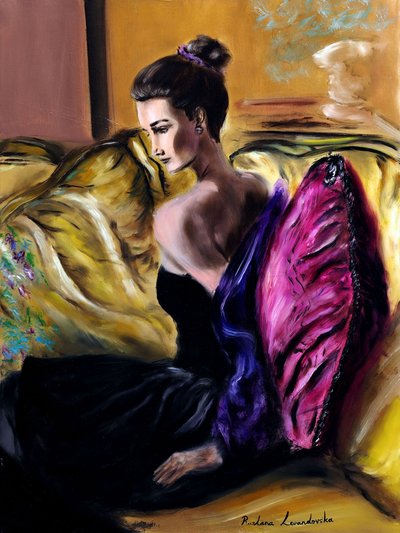 Touha - diptych vpravo, 2024 (olej na plátně) od Ruslana Levandovska