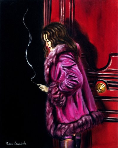 Kavárna Nightfall, 2025 (olej na plátně) od Ruslana Levandovska