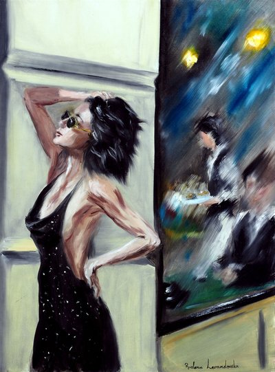 Parisian Chic, 2022 (olej na plátně) od Ruslana Levandovska