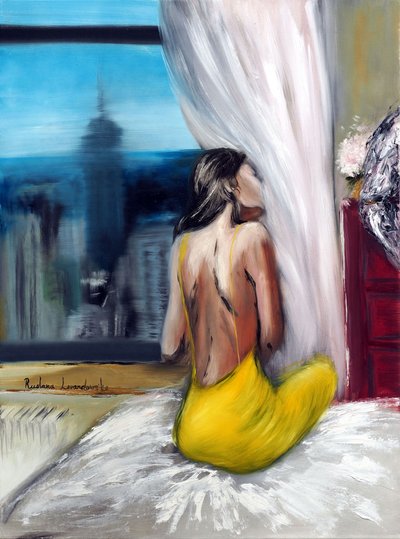 Pillow Talk, 2022 (olej na plátně) od Ruslana Levandovska