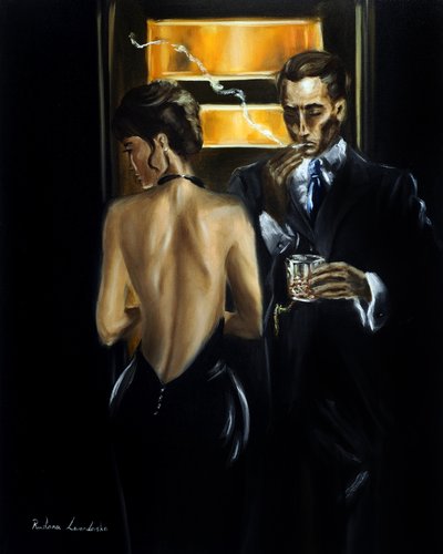 Kouř a hedvábí, 2025 (olej na plátně) od Ruslana Levandovska