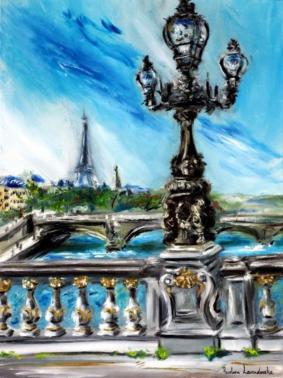 Pont Alexandre III Paříž, 2022 (olej na plátně) od Ruslana Levandovska