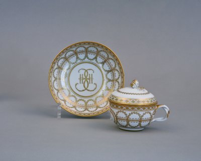 Šálek s podšálkem s monogramem Catherine II Imperial Porcelain Factory, 1770-1780 od Russian Master