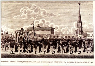 Pohřební obřad císaře Alexandra I. v moskevském Kremlu, 1828 od Russian Master