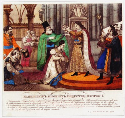 Petr Veliký korunuje svou manželku Kateřinu I. císařovnou, 1833 od Russian Master