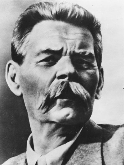 Portrét Alexeje Maximoviče Peškova, známého jako Maxim Gorkij (čb fotografie) od Russian Photographer