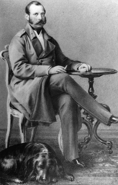 Portrét ruského císaře Alexandra II. (Alexandre II., Alexandre Nikolajevič Romanov, Alexandr II. Nikolajevič) (1818-1881) od Russian Photographer
