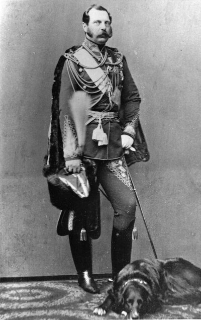 Portrét ruského císaře Alexandra II. (Alexandre II., Alexandre Nikolajevič Romanov, Alexandr II. Nikolajevič) (1818-1881). od Russian Photographer