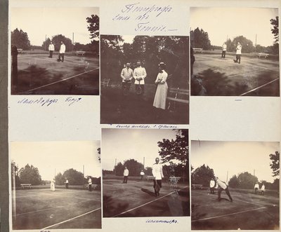 Ruská císařská rodina, stránka z alba fotografií, cca 1897-99 (černobílá fotografie) (viz také 487673-80) od Russian Photographer