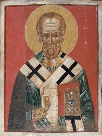 Mikuláše, novgorodská škola, cca 1300 (tempera na gesso) od Russian School