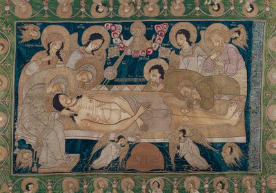 The Entombment, Moskevská škola, 1678 (vyšívané hedvábí) od Russian School