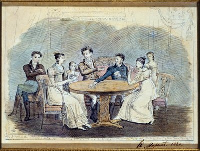 The Galitzines, 1820 (wc na papíře) od Russian School
