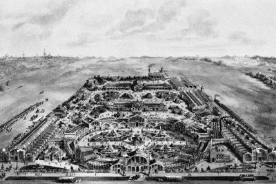 Pohled na Všeruskou výstavu z roku 1882, Chodynka, Moskva, Rusko od Russian School
