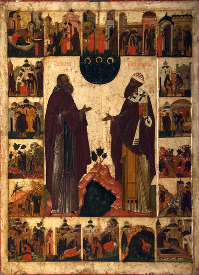 Svatý Cyril od Bílého jezera a svatý Cyril Alexandrijský, druhá polovina 18. století. od Russian icon.