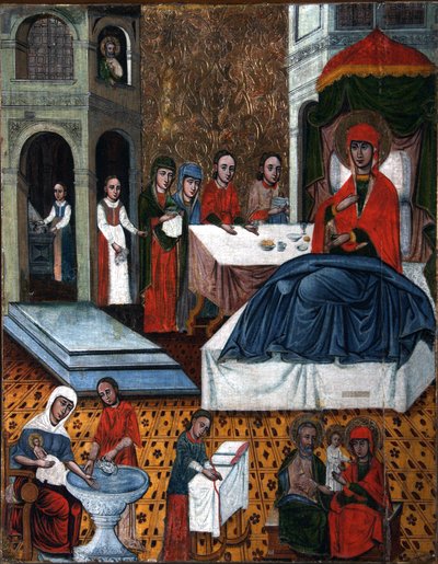 Narození Panny Marie, polovina 17. století. od Russian icon.
