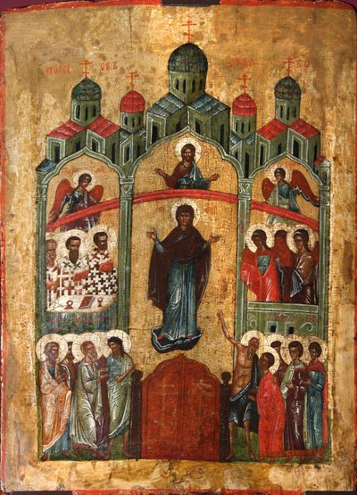 Ochrana Matky Boží Pokrov, počátek 15. století. od Russian icon.