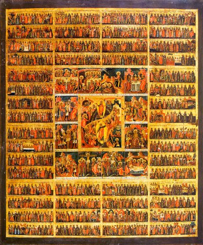 Roční kalendář s výjevy Umučení Krista, 2. polovina 19. století. od Russian icon.