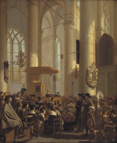 Interiér holandského kostela od Rutger van Langevelt