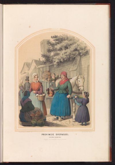 Tradiční kostým Lonneker a Losser v Overijssel, 1857 Provincie Overijssel. Lonneker, Losser atd. / XXXIV (název na objektu) od Ruurt de Vries