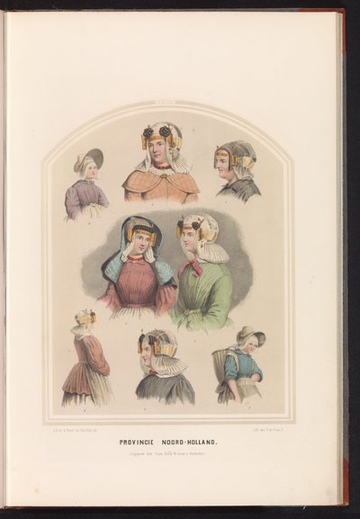 Tradiční kroj Severního Holandska, 1857 Provincie Severní Holandsko. / XXIII (název na předmětu) od Ruurt de Vries