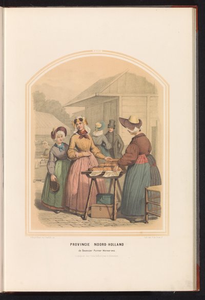 Tradiční kostýmy Beemster, Purmer a Wormer v Severním Holandsku, 1857 Provincie Severní Holandsko. de Beemster Purmer Wormer atd. / XXII (název na předmětu) od Ruurt de Vries