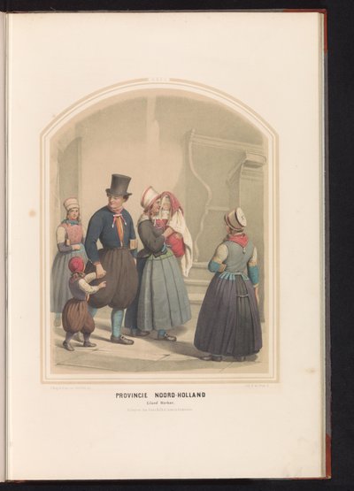 Tradiční kostým ostrova Marken v Severním Holandsku, 1857 Provincie Severní Holandsko. Island of Marken / XXIX (název na objektu) od Ruurt de Vries
