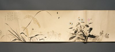 Přátelé divoké zvěře (Yasei no Tomo), asi 1918 (tuš, neprůhledný akvarel, lak na vliesovém papíře) od Ryoka Kawakami
