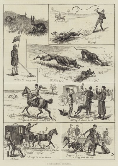 Coursing-Matches (rytina) od S.T. (after) Dadd