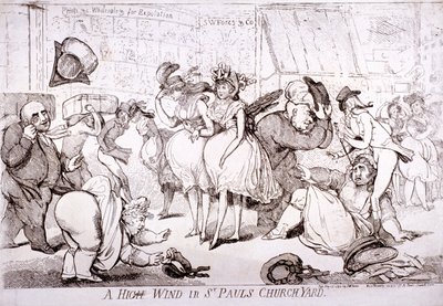 „Silný vítr na hřbitově svatého Pavla“, Londýn, 1793 od SW Fores