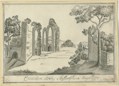 Croxden Abbey: sépiová kresba, 6. srpna 1772 (kresba) od S Bentley