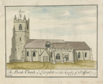 Longdon Church: malba akvarelem od S Bentley
