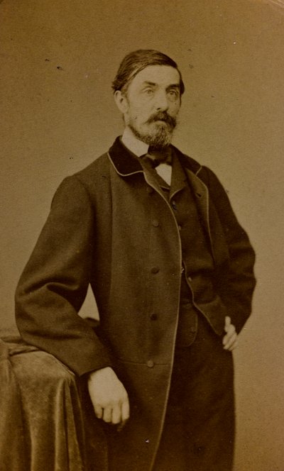 Portrét Auguste Paula Charlese Anastasiho, francouzského malíře; vizitka (černobílá fotografie) od S. Berthaud