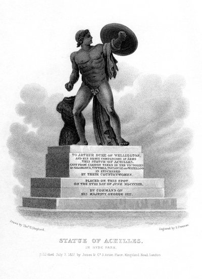 Socha Achilla, Hyde Park, Londýn, 1827. od S. Freeman