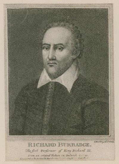 Richard Burbadge, první představitel krále Richarda III od S. Harding