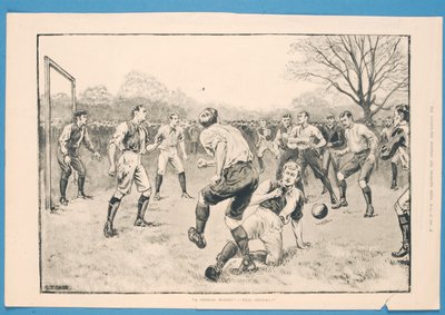 Kritický okamžik – dobře vycentrovaný, z „Ilustrovaných sportovních a dramatických zpráv“, 21. března 1891 (litho) od S. T. Dadd