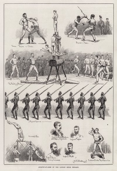Assault-at-Arms by London Rifle Brigade (rytina) od S. T. Dadd
