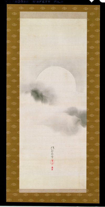 Závěsný svitek zobrazující podzimní měsíc, z Triptychu tří ročních období, japonština, začátek 19. století od Sakai Hoitsu