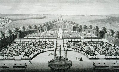 Pohled na oranžerii v Geibachu, vyrytý Johann Georg Pintz (1697-1767/8) od Salomon (after) Kleiner
