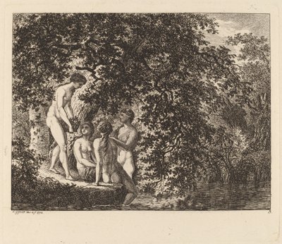 Dívka nesoucí košík ovoce, 1770. od Salomon Gessner