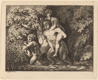 Satyr nesoucí nymfu od Salomon Gessner