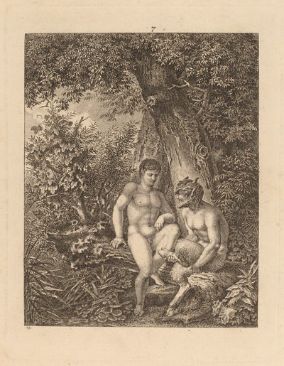 Dva satyrové v lese od Salomon Gessner