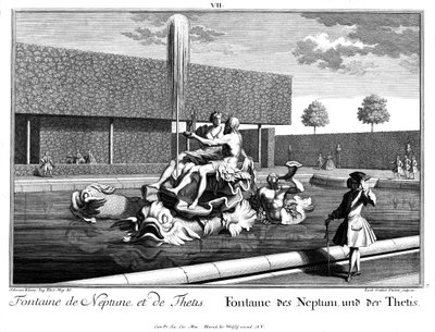 Vyhlídka na fontánu Neptun a Thetis od Salomon Kleiner